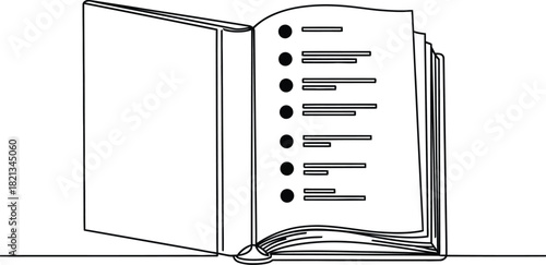 Open address book sketch with contact information