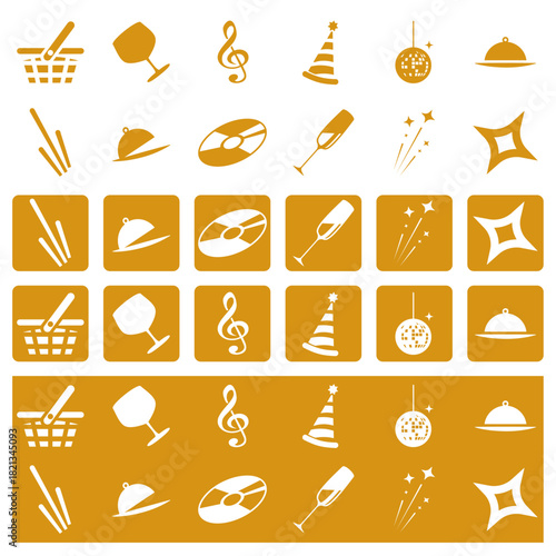Set of fully editable vector party icons