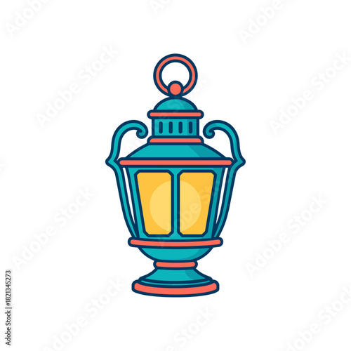 Vintage Street Lantern icon logo flat vector design
