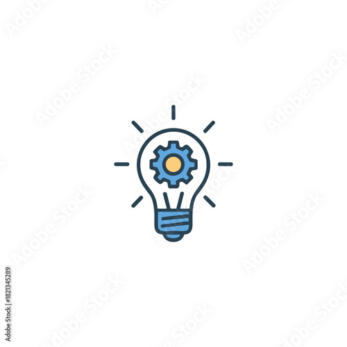 Idea innovation, Innovative icon logo flat vector design