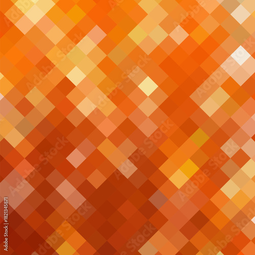 Orange pixel background. Geometric color illustration. eps 10