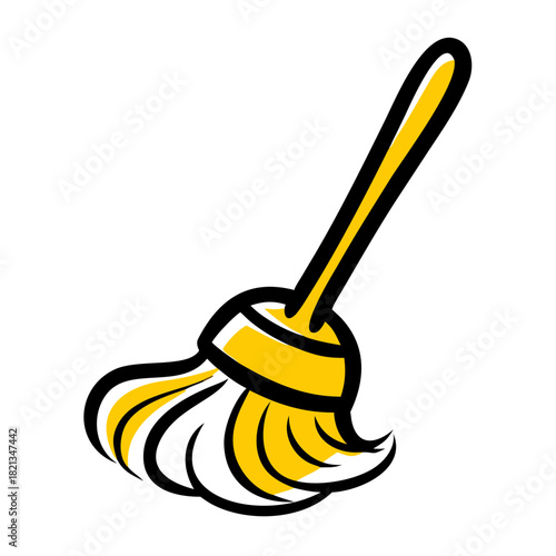 vector clip art mop on white background for web and graphic design