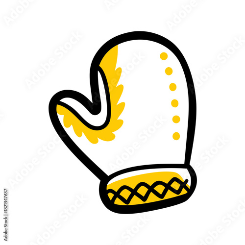 vector clip art oven mitt on white background for web and graphic design