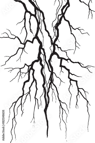 Lightning vector illustration. Vector illustration of lightning flash isolated on transparent background.