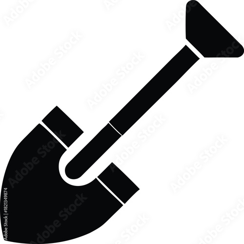 Vector icon of a shovel used for digging.