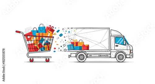 Abstract geometric composition with vibrant color palette and clean lines perfect for modern design projects