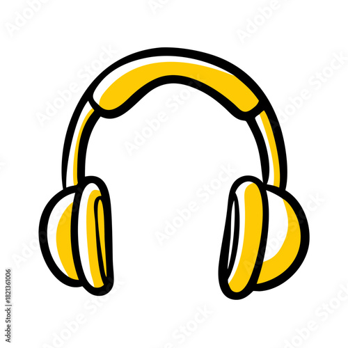 vector clip art headphones on white background for web and graphic design