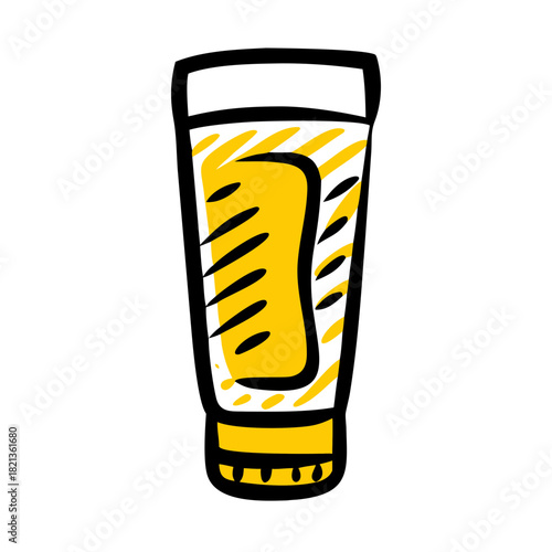 vector clip art lotion tube on white background for web and graphic design