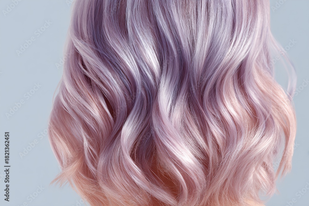 Naklejka premium Woman with long, pink hair