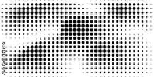 Grunge halftone gradient texture. Fading grit noise background. Sandy gritty wallpaper. Retro pixelated backdrop. Black and white anime or manga comic overlay. Vector textured graphic design