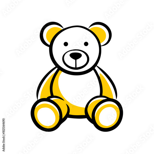 vector clip art teddy bear on white background for web and graphic design