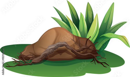 cartoon illustration of a green grass