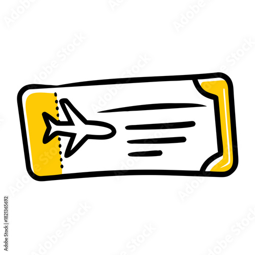 vector clip art travel ticket on white background for web and graphic design
