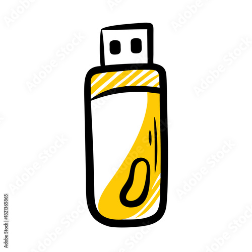 vector clip art usb drive on white background for web and graphic design