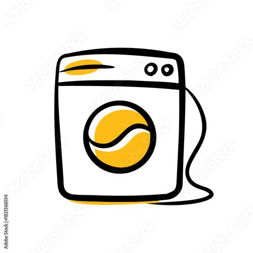 vector clip art washing machine on white background for web and graphic design