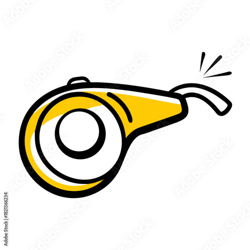 vector clip art whistle on white background for web and graphic design