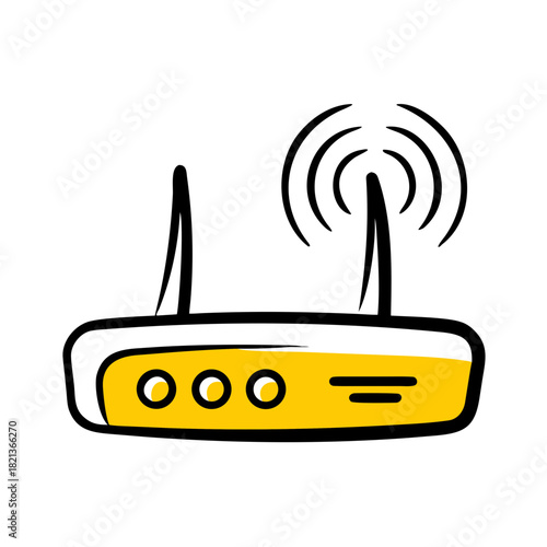 vector clip art wi fi router on white background for web and graphic design