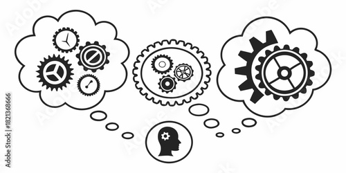 Innovation unfolds with gears and cogs turning, representing the power of brainstorming, innovative thoughts, and collaborative problem solving at its finest