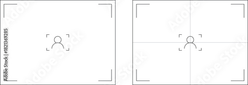 Camera viewfinder overlay collection. Photo frame camera viewfinder template. Modern focusing digital display screen. Vector illustration at transparent background