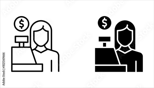 bank teller icon set. bank teller icon from business and finance collection on white background