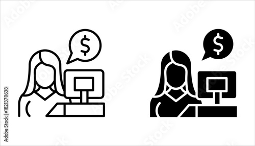 bank teller icon set. bank teller icon from business and finance collection on white background