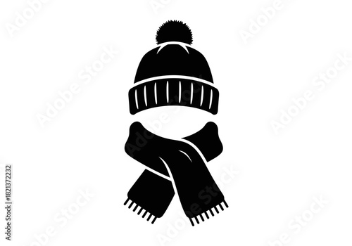 Hat and scarf combination on a transparent background