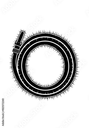 Frosted garden hose on a transparent background