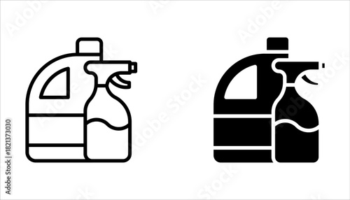 Cleaning products line icon set, grocery store and household vector icon on white background