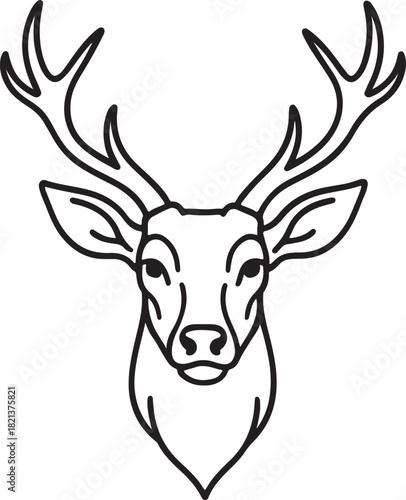 A line art deer head