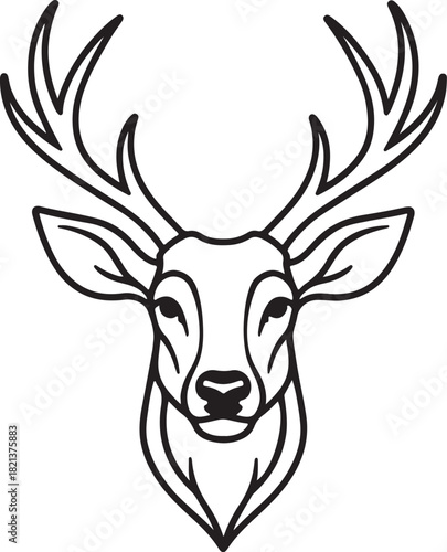 A line art deer head