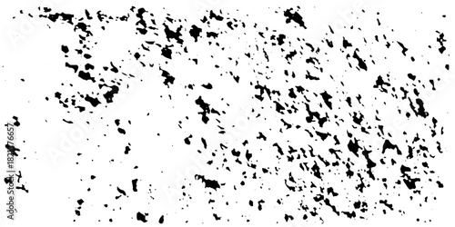 Distress urban overlay spotted concrete grain surface grainy noise rust wall grunge black splatter and white background. damaged chalk crack rough ink wall texture.	