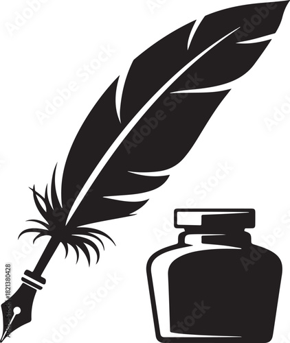 Farmer with Wheat and Chicken Silhouette