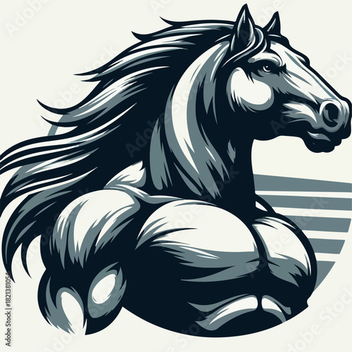Illustration of a muscular horse