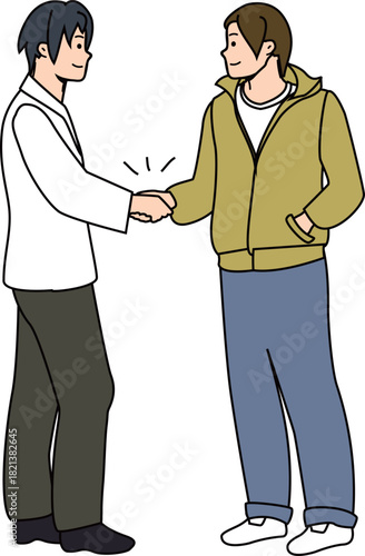 良好な関係を示す握手シーン