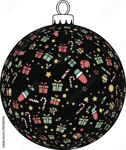 Festive Ornament: A intricately designed ornament, adorned with holiday elements against a backdrop of the midnight sky, epitomizing the festive season and capturing the spirit of celebration.