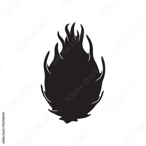 Dragon fruit silhouette vector flat illustration design on white background