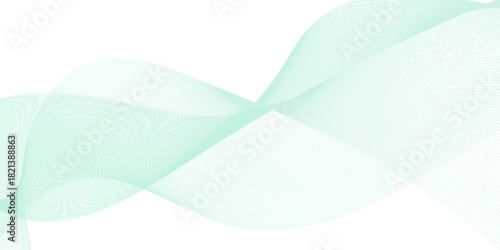 Energy abstract smooth green gradient frequency. isolated element creative blend curve flow line technology. modern white web banner. vector beautiful waveform light music energy design.	
