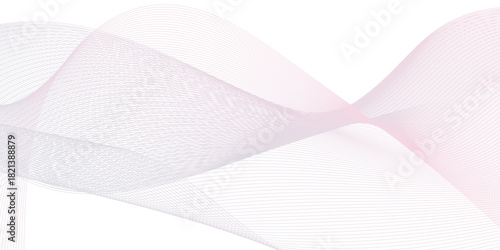 Abstract smooth frequency isolated element creative pink wave line blend curve flow technology modern white background. web banner vector beautiful waveform light music energy design.	