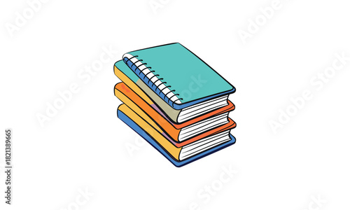 Colorful Stack Of Books Illustration