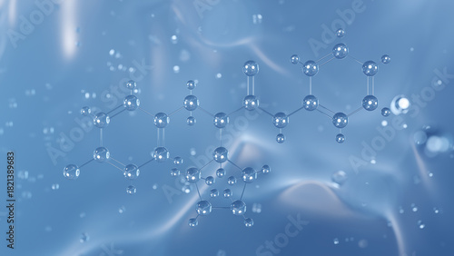 Fototapeta Naklejka Na Ścianę i Meble -  pencycuron molecular structure, 3d model molecule, fungicidal agent structural chemical formula view from a microscope