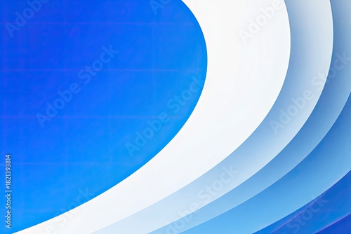 Abstract blue and white layered curves with gradient and grid details
