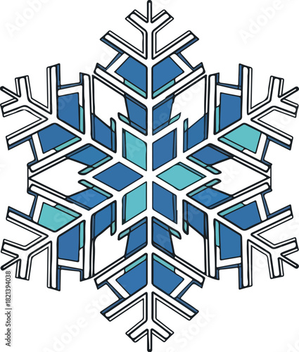 Frozen Fractal: A meticulously crafted snowflake, showcasing intricate geometric patterns and crystalline beauty, a symbol of winter's exquisite artistry.