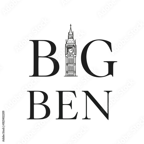 Striking Big Ben illustration for travel, tourism, and branding needs