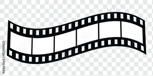 Old grunge movie film long strip set, vintage filmstrip roll frame, vector photo background. Video or movie filmstrip overlay, cinema or photograph camera long film strips collection in flat and line