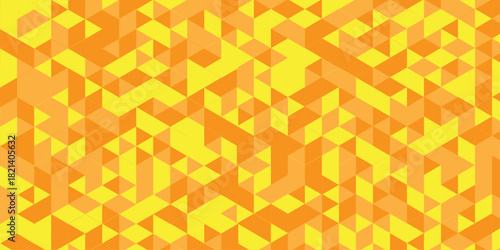 Overlap randomly vector element modern overlay diamond triangle mosaic paper. yellow and orange low polygon web brochure layer space texture background.	