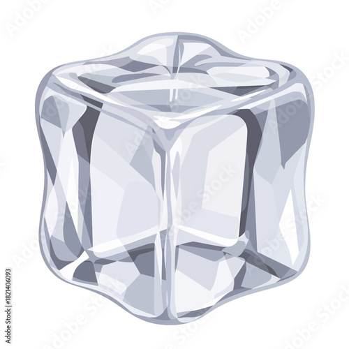 Perfectly clear ice cube ready to chill drinks, adding a refreshing touch to summer beverages, enhancing cocktails, and elevating beverage presentation