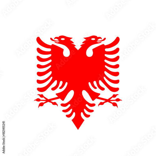 Albanian double-headed Eagles red emblem. Albania flag element