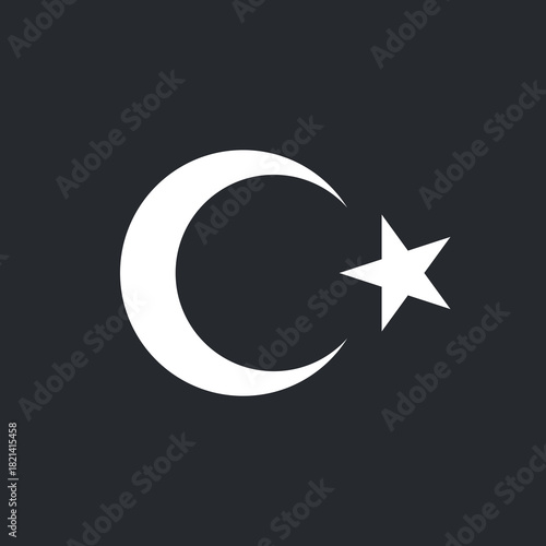 Turkish white Coat of Arms. Turkey flag element