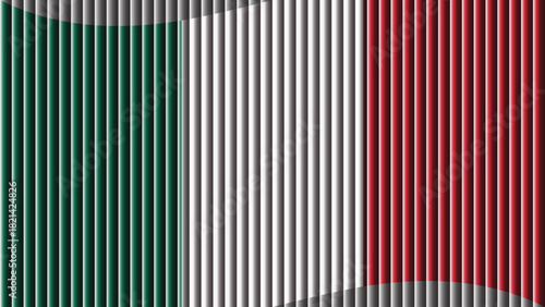 A striking visual composition displaying the national flag of italy with vertical stripes