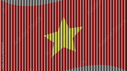A vibrant depiction of the national flag of vietnam featuring a gold star on red background